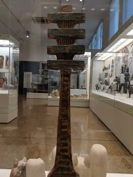 Ancient large Egyptian stone djed pillar